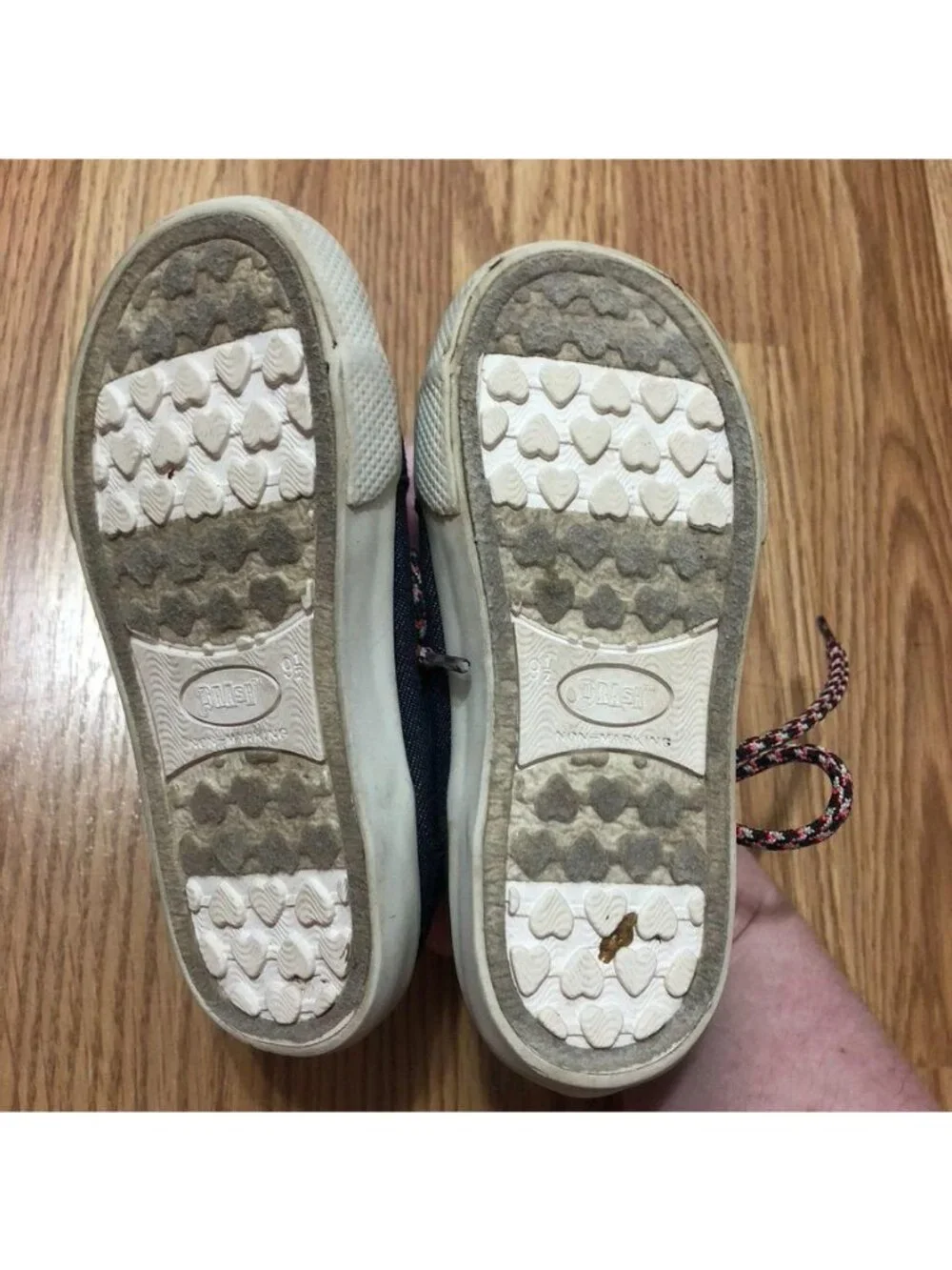 Kids Denim High-Top Sneakers With Pom-Poms Size 9.5 By Brash